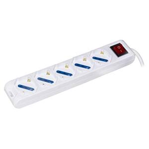 PRESA MULTIPLA LINK 5 SCHUKO CON INTERRUTTORE CAVO 1,5MT BIANCA
