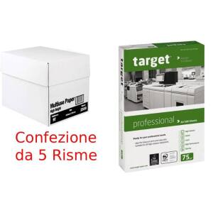 RISMA A4 TARGET PROFESSIONAL 75GR CONFEZIONE DA 5 PEZZI