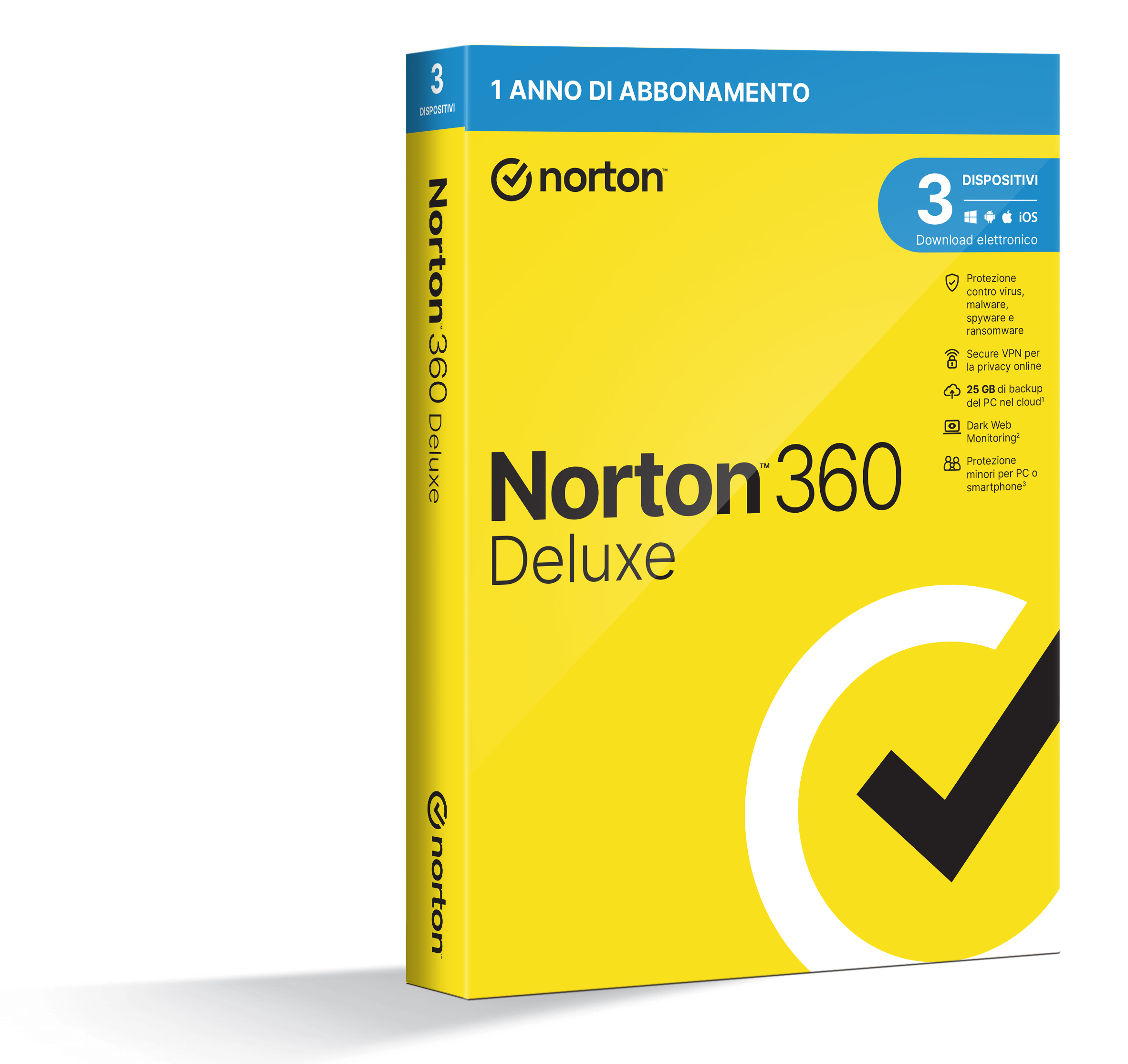 INT.SEC. 3DEV 1Y 25GB 360 DELUXE NORTON 12MO GENERIC RSP MM GUM