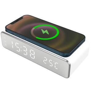 SVEGLIA CON RICARICA WIRELESS PER S MARTPHONE E EARBUDS(DOTATI DI RICAR