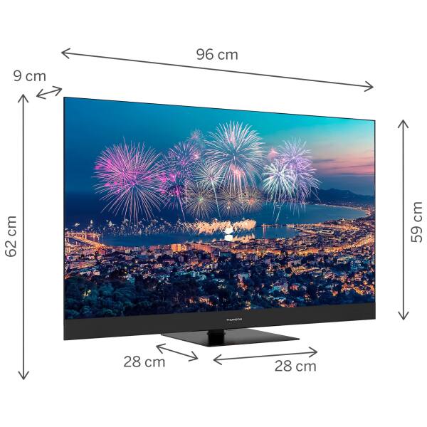 TV 50 THOMSON UHD  SMART 4K QLED T2/C2S2 GOOGLE TV FRONT SP PIEDE