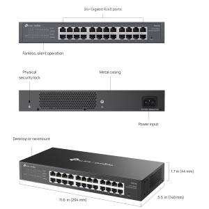 SWITCH 24P GIGABIT EASY OMADA EASY MANAGED 13INCH RACK SDN CNTRL