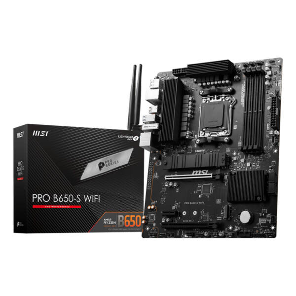 MB MSI PRO B650-S WIFI AM5 ATX 4D5 4S3 3M.2 U3.2 3PCIE 1HDMI/1DP 170W