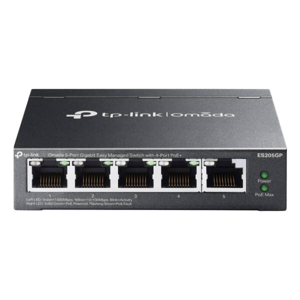 SWITCH OMADA 5-PORTGB EASY MAN 4POE 4XGB POE+P 1GB NNO POE FANLESS SDN