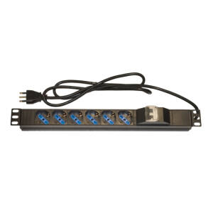 ARMADIO RACK MULTIPRESA 6 PRESE 19 TRIPOLARI/SCHUKO MAGNETOTERMICA
