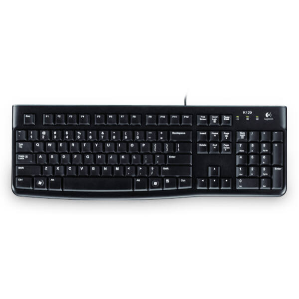TASTIERA K120 LOG OEM BLACK USB SLIM