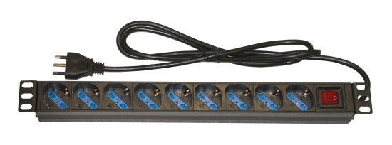 ARMADIO RACK MULTIPRESA 9 PRESE 19 TRIPOLARI/SCHUKO CON INTERRUTTORE