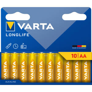 BATTERIA STILO AA 1,5V LR06 LONG LIFE 10PZ MEGAPACK